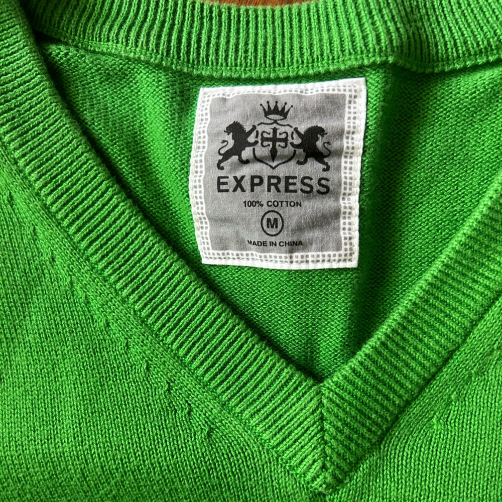 Express Bright Green Knit Sweater - Picture 2 of 2